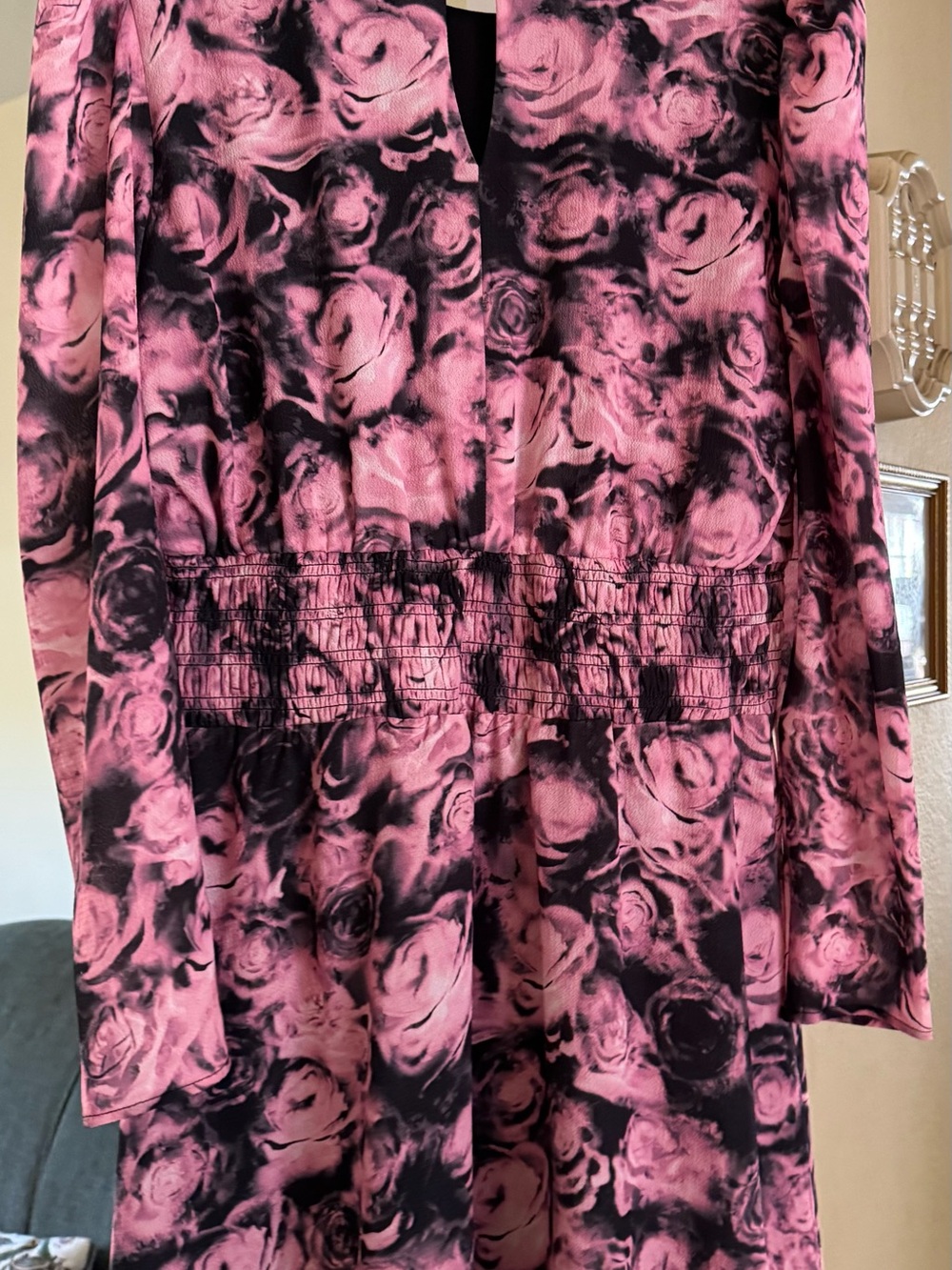 Bar III Pink and Black Floral Tunic Top